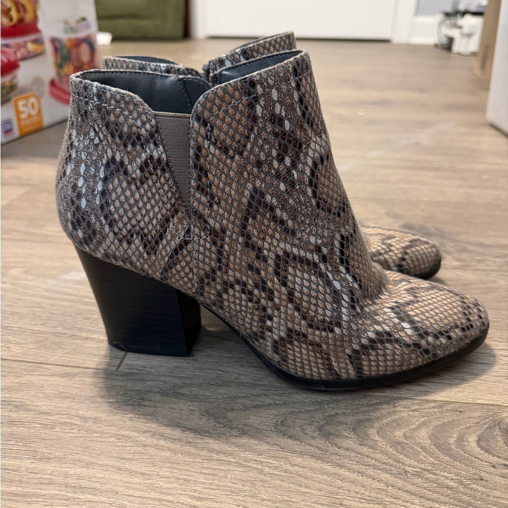 Snakeskin Dressy Ankle Boots